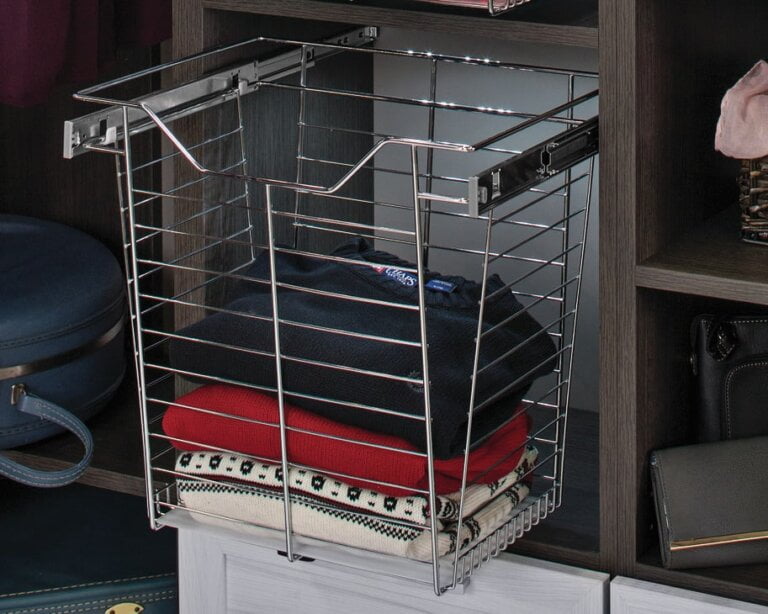 Wire Closet Basket, with Full Extension Slides