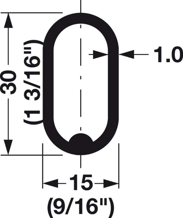 Welded Steel Oval Wardrobe Tube, Steel