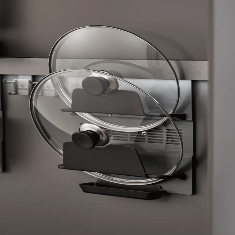 Dual Pot Lid Holder with Drip Tray