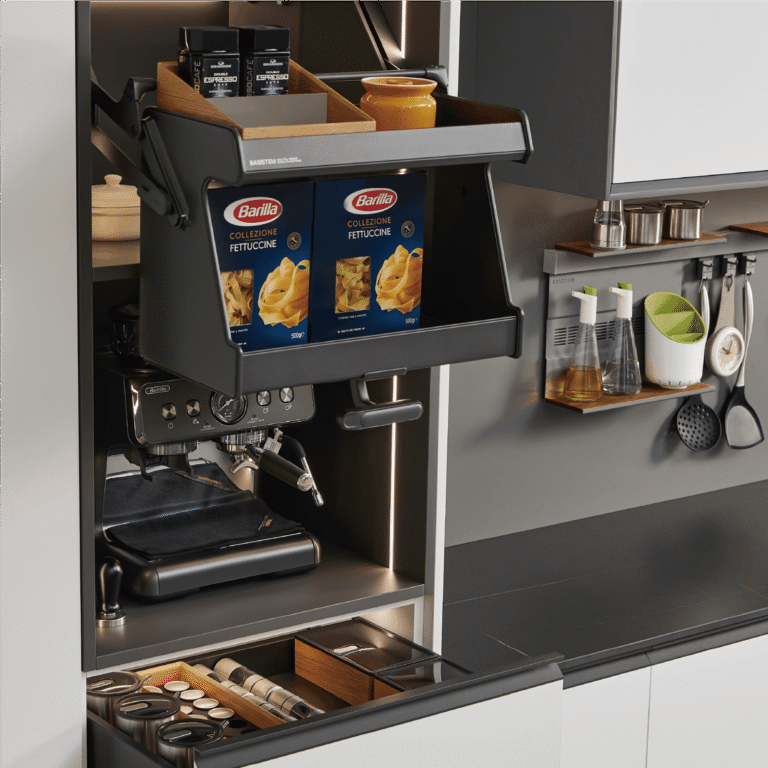 Double-Layer Pull-Down Basket For Overhead Cabinet
